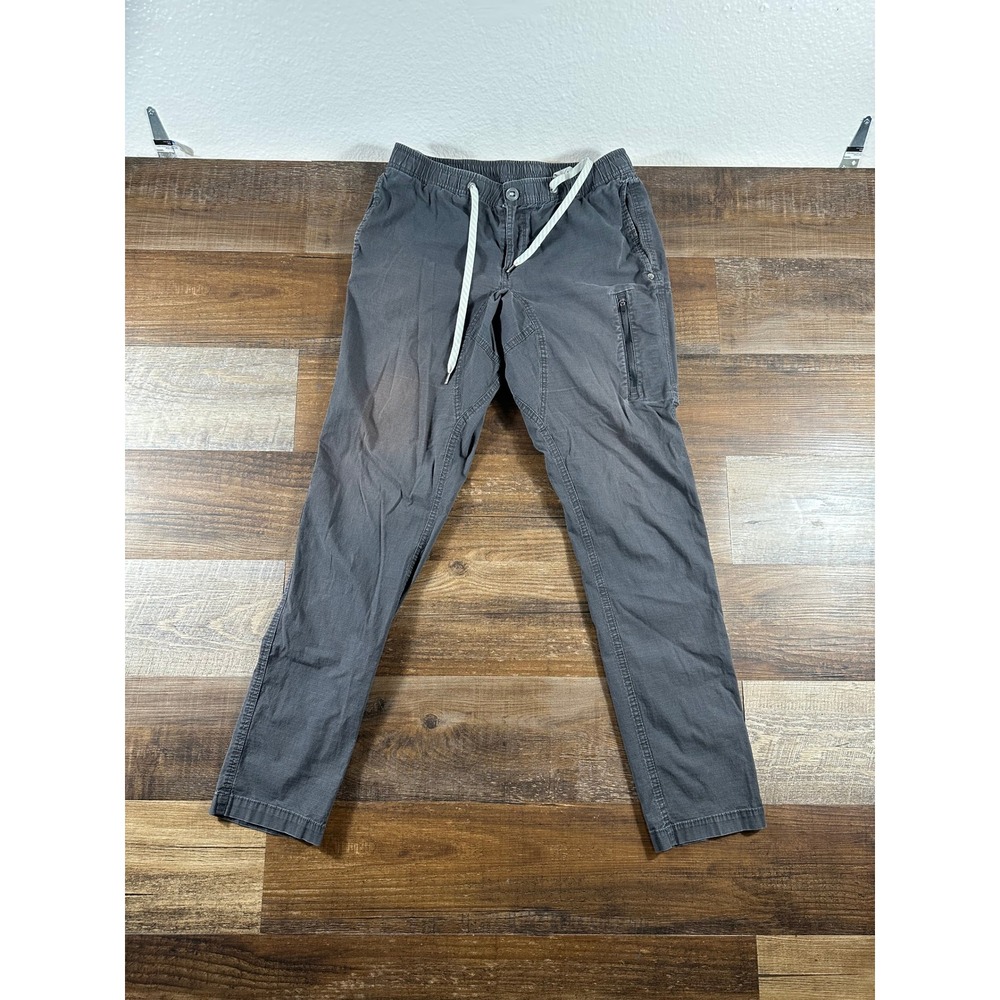 Vuori Ripstop Climber Pants Mens Medium Charcoal Grey V412 Elastic Waist Cargo